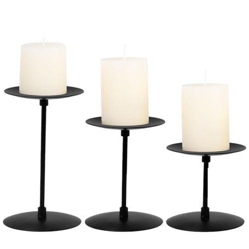 Pcs black matte metal pillar - black,