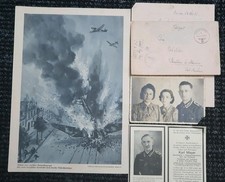 original german ww2 Bundle Death Card, Soldiers Letter ,photo, Large Print
