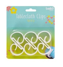 White Tablecloth Clips Plastic Cloth Clamps Pack Of 6 Dining Table Cover Clips