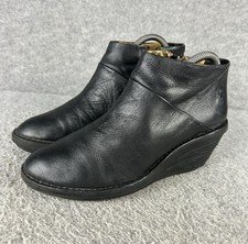 FLY London Black Leather Ankle
