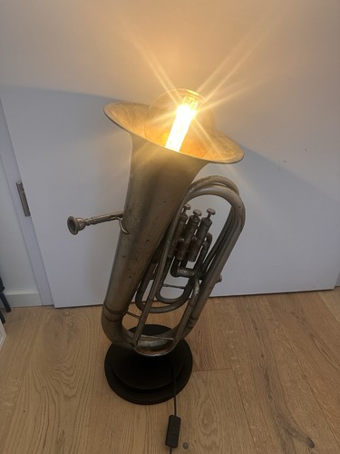 Antique tuba lamp - antique,