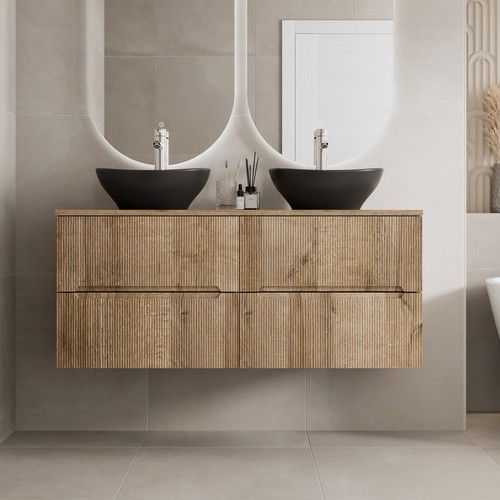 1200mm oak vanity unit double - 1200mm,