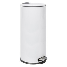 1x White 30L Round Stainless