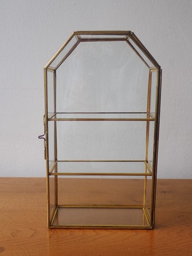 Curio display cabinet brass