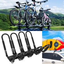 4PC Adjustable Kayak Canoe Roof Rack Car Bike J-Bars Roof Carrier Mount Max 70KG