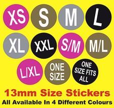 13mm Display Stand Retail Size Stickers Sticky Labels Small Medium Large X Large