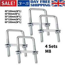 4 Sets M8 Square U-Bolts