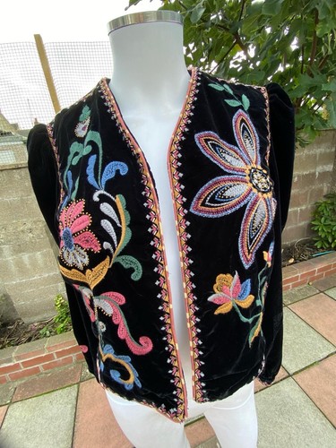 Zara velvet embroidered jacket - velvet,