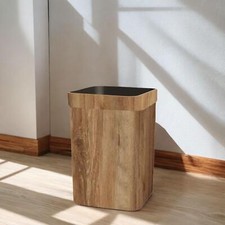 Trash Can Holds Waste, Recycling Wood Grain Garbage Bin Waste Bin Rubbish Bin