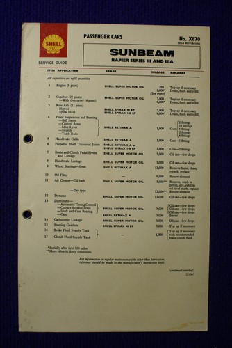 Sunbeam rapier 3a shell - rapier,