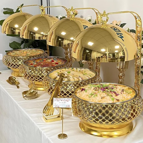 Gold chafing dish - gold, buffet