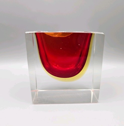Sommerso murano faceted red - sommerso, red/