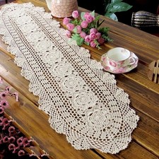 Beige Handmade Crochet Cotton