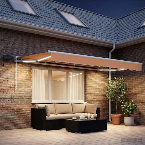 Manual awning frame with leds - frame,