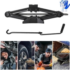 1 Ton Tonne Scissor Jack Lift Wind Up for Car Van Garage w/Crank Speed Handle