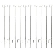 ELECTRIC FENCE PIGTAIL POSTS 3FT - White Poly Double Steel Spike QUANTITY