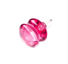 28mm Raspberry Pink Acrylic Double Disc Design Curtain Pole Finials Rod Ends BN