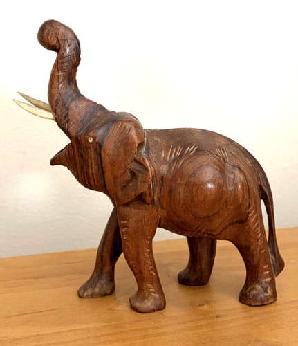 Vtg wooden elephant - vtg,