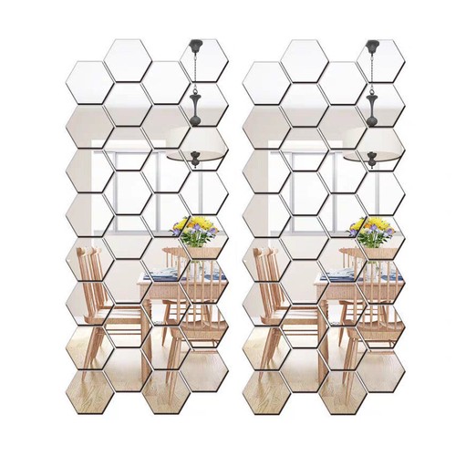 Hexagon mirror tiles wall - hexagon,