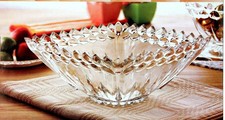 Large Crystal Glass Dessert Bowl Clear Glass Fruit Trifle Salad Serving Bowls