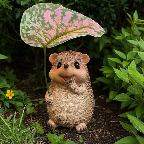 Cut hedgehog garden statue - cut,