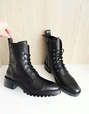 ZARA BLACK LEATHER CHELSEA  BOOTS WITH STUDS SIZE UK 3 EU 36 US 6