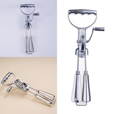 Double Wheel Vintage Rotary Hand Crank Mixer Egg Beater Whisk With Handle