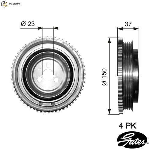 Belt pulley crankshaft tvd1053 - belt,