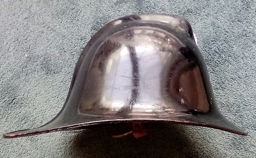Vintage black fireman helmet - black,