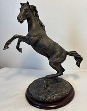 Horse Figurine. Bronze Coloured On Plinth. Leonardo