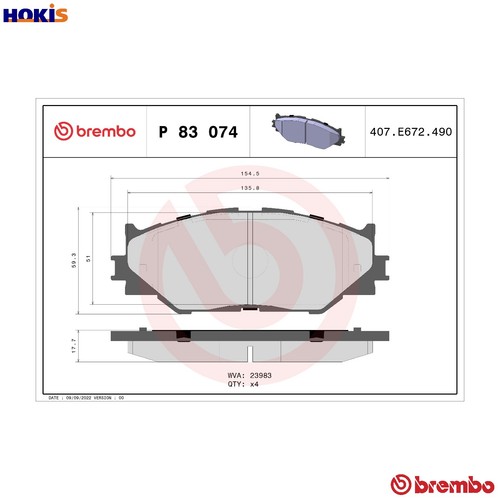 Brake pad set - brake, 83