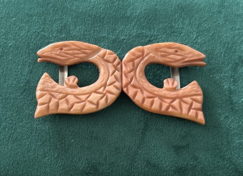 Vintage bakelite belt buckle - buckle, 2