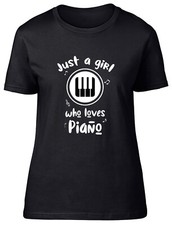 Piano Womens T-Shirt Just A Girl Who Loves Piano Ladies Gift Tee