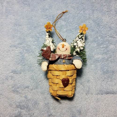 Happy snowman woven basket - snowman,