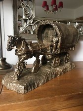 Super Gypsy Bowtop - Wagon - Figurine / Antique Gold / Travellers / Heavy Horse