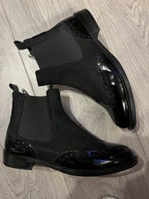 Russell & Bromley CADOGAN Black Multi Block Heel Brogue Boot UK 6 /39 Worn Once