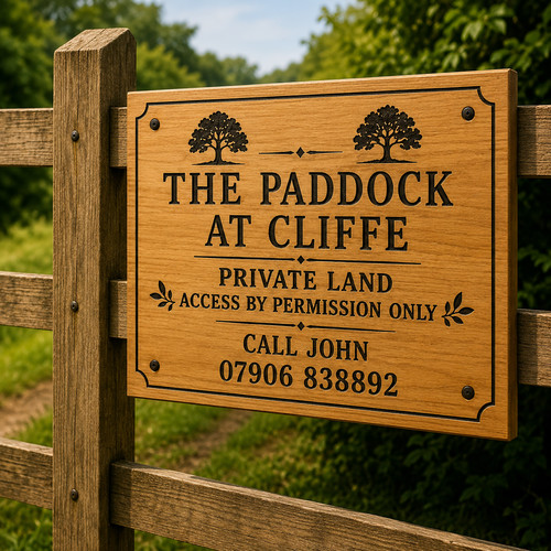 Personalised solid oak sign - personalised,