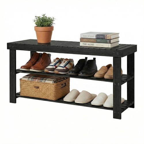 Modern white shoe rack bench - modern,