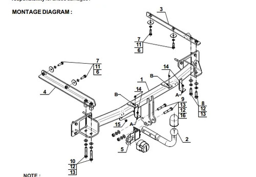 Swan neck tow bar - swan, for