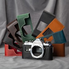 For Pentax ME Case Handmade Genuine Real Leather Half Camera Case Bag Cover