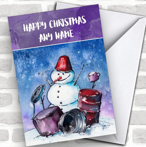 Snowman playing drums - snowman,