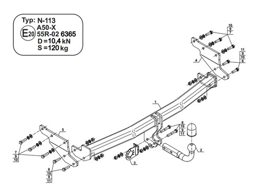 Swan neck tow bar for - neck, nissan