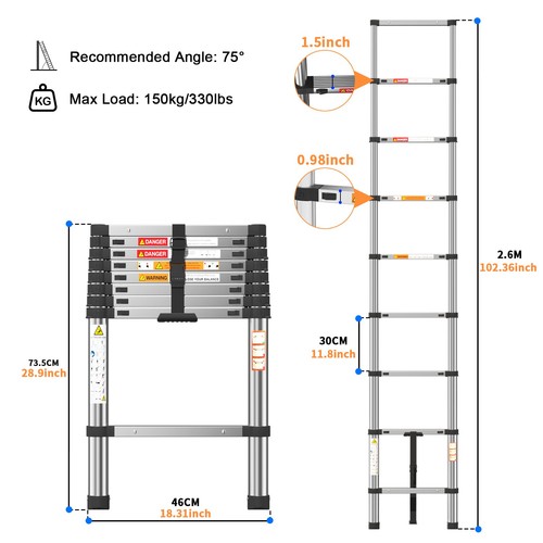 Telescopic ladder extendable - ladder,