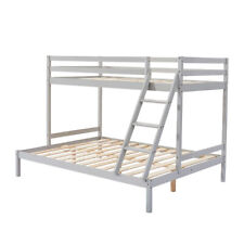 Triple Double Sleeper Bunk Bed Frame Wooden Slatted 3FT & 4FT6 Bed with Stair