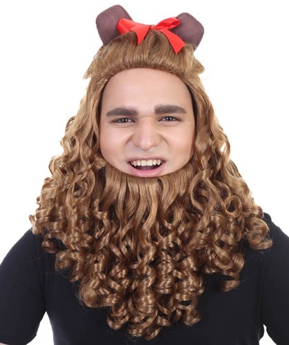 Cowardly lion wig and - cowardly,