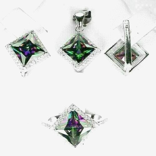 Silver mystic topaz - mystic, earrings