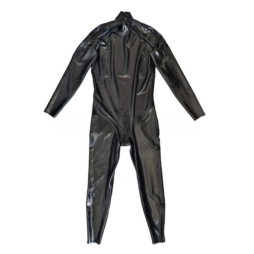 Black latex mens bodysuit - latex,