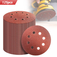125X 125mm- 5" Sanding Discs 40 60 80 120 240 Mixed Grit Orbital Sander 8 Holes