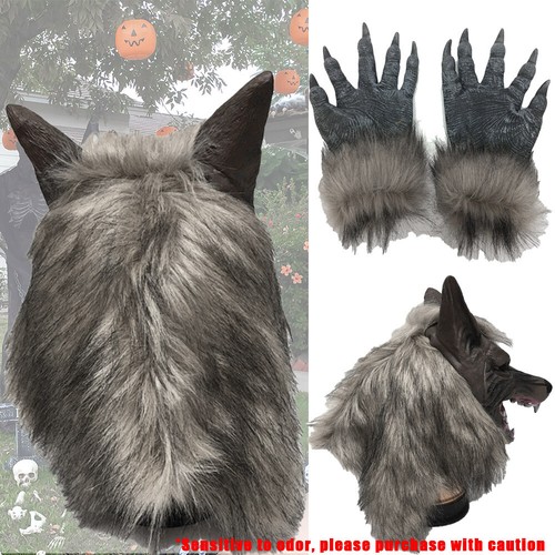 Halloween wolf head face mask - halloween,