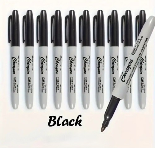 10x black permanent marker - 10x,